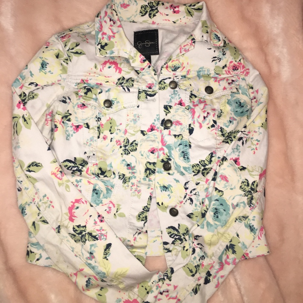 Jessica Simpson floral Jean Jacket!